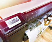 close up of printing machine